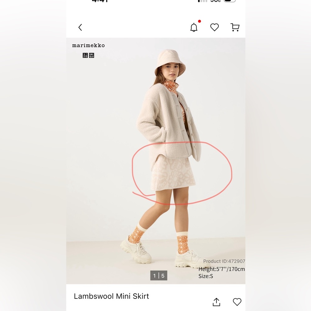 NEW - Marimekko x Uniqlo Lambswool mini skirt